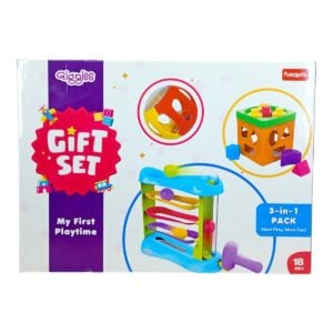 Funskool  Giggles Bash  Pop Slide Tower, Shape Shorter, Action Ball 3 in 1 Git Set  | Early Learning  And Activity Toy for Kids | 18+Months