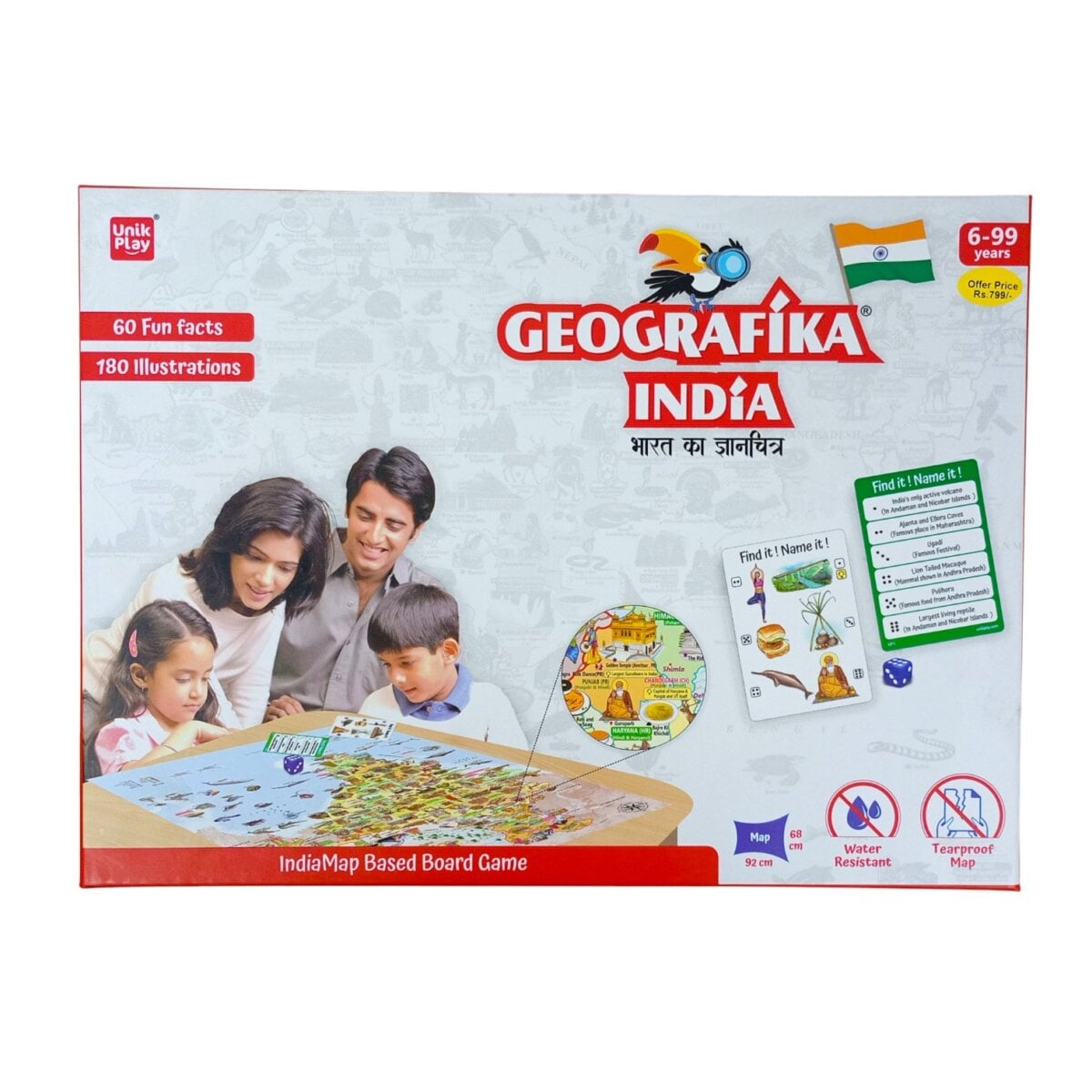 Unik Play Geografika India Board Game