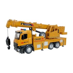 metal die-cast construction crane truck, construction crane truck for kids, educational construction toy for kids, kids construction truck model, realistic construction crane toy, die-cast crane truck with light and sound
