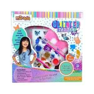Mirada Glitter Tattoo Kit For Kids | Ultimate Fun with Glitter Pots, BrusheAnd Tattoo Sheets for Ages 6+