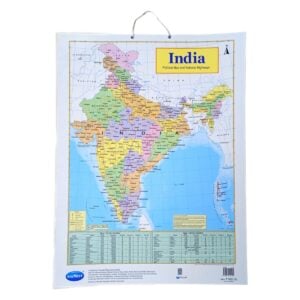 Navneet India Political Map with National Highways And Heritage Sites – Ultimate Laminated Educational Chart Poster for Kids 6+ Classroom & Home