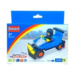Peacock Smart Blocks My First Race Car Blue Color Block Set | Interlocking Construction Toy For Kids | 3+Years