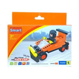 Peacock Smart Blocks My First Race Car Orange Color Block Set | Interlocking Construction Toy For Kids | 3+Years