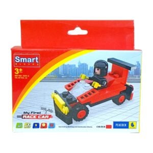 Peacock Smart Blocks My First Race Car Red Colour Block Set | Interlocking Construction Toy For Kids | 3+Years