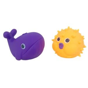 Ratna’s 2 Pieces Aqua Animal Squeezy Set Soft Non-Toxic PVC Water Toy for Kids 3+ Years | Fun Sensory Bath Play