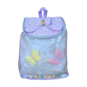 Simply Translucent Bowtie And Butterfly Design Backpack – Amazing Lightweight Bag For Kids 2+ Years
