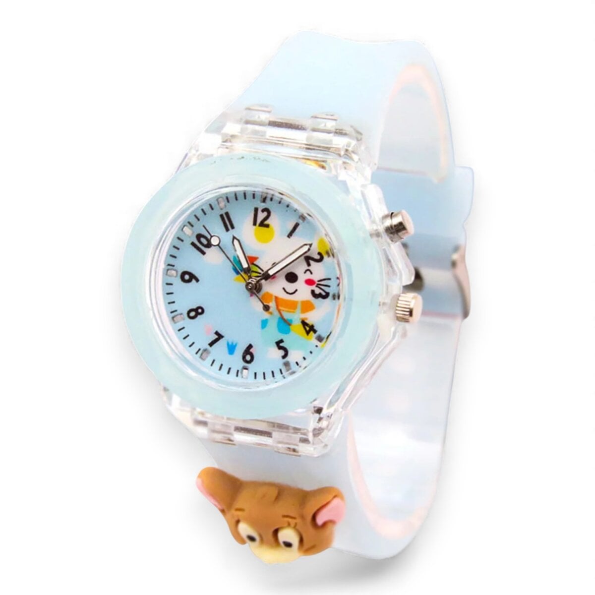 Spiky 3D cartoon analog light watch for kids