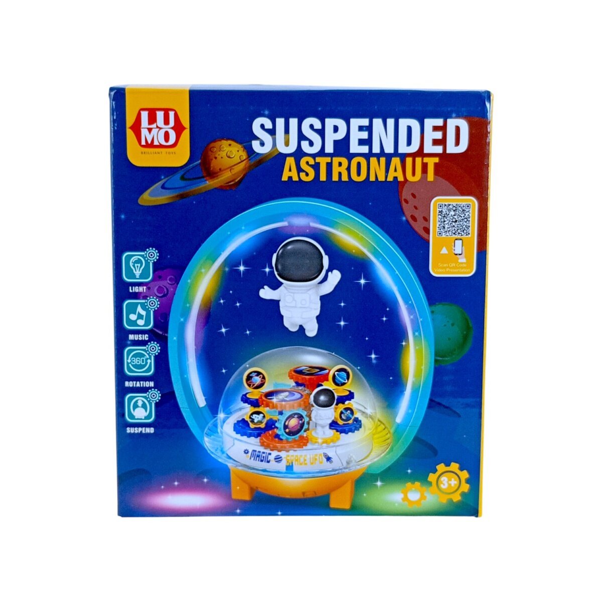 Suspended Astronaut Space Toy with Light, Music And 360° Rotation | Spinning Astronaut Toy for Kids | 3+ Years