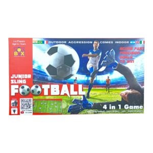 Toy Box 4 in 1 Game Junior Sling Football – Amazing Wooden Board Game Set with Sling Football, Color Strikers, Ludo & Snakes and Ladders for Fast Family Fun | 6+ Years