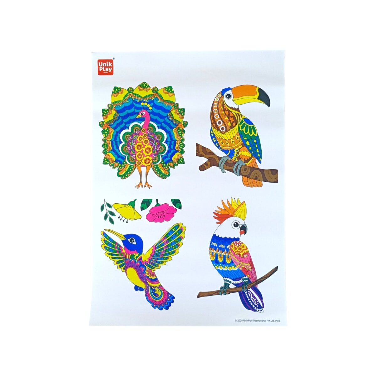 Unik Play Doodle Coloring Kit For Kids – Ultimate Birdthemed Posters Art Set With 12 Washable Markers, Easytocolor Fun For Ages 5+  Image 4