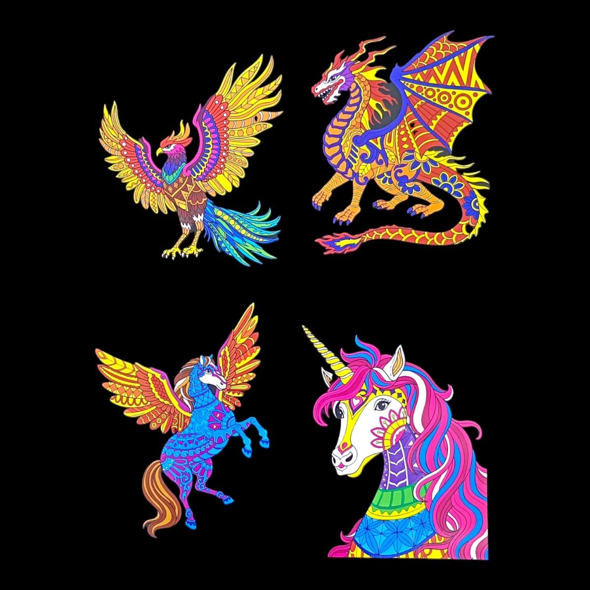 Unik Play Doodle Coloring Fantasy Themed Posters Kit – Fun Creative Coloring Set For Kids 5+ | Easytocolor Patterns And Decorative Art Supplies  Image 3