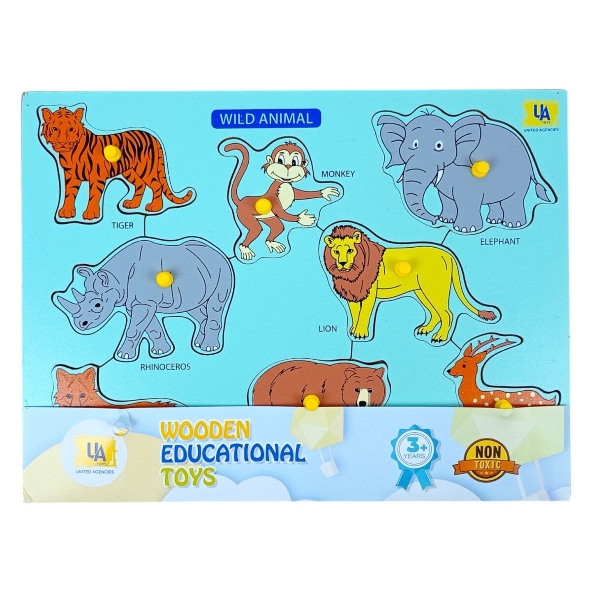 Wooden Educational Toys' Wild Animal Puzzle toy for kids, Wooden Educational Toys' Wild Animal Puzzle educational playset, Wooden Educational Toys' Wild Animal Puzzle learning toy, Wooden Educational Toys' Wild Animal Puzzle Montessori game, Wooden Educational Toys' Wild Animal Puzzle hand-eye coordination toy