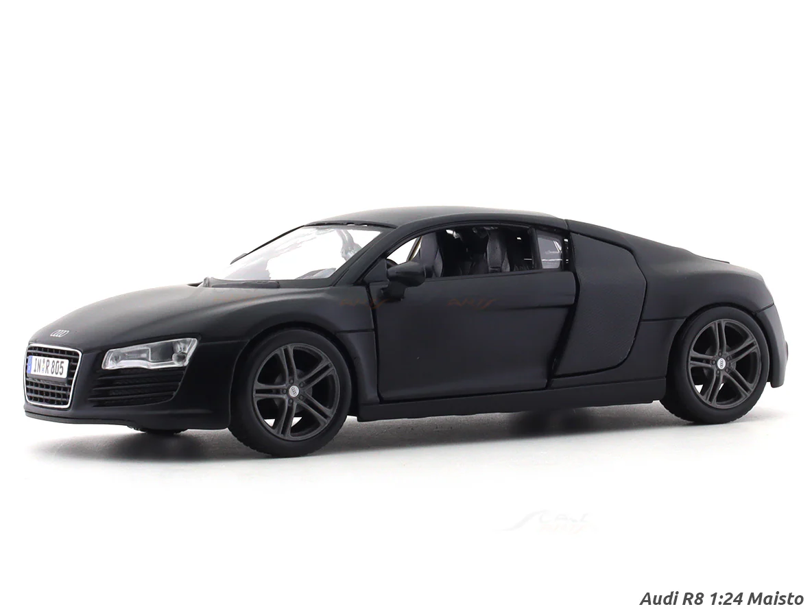 Audi R8 matte black 1:24 Maisto licensed diecast Scale Model car display model, Audi R8 matte black 1:24 Maisto licensed diecast Scale Model car collectible, Audi R8 matte black 1:24 Maisto licensed diecast Scale Model car toy