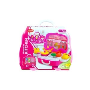 Chanak Modular Kitchen Set For Girls | Fun Pretend Play Cooking Set with Portable Suitcase, Creative Role Play Toy for Kids 3+ Years