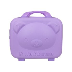 Kid’s Teddy Bear Face Print Travel Vanity Bag Organizer with Password Lock | Fun Mini Suitcase Cosmetic Travel Case for Kids 3+ Years