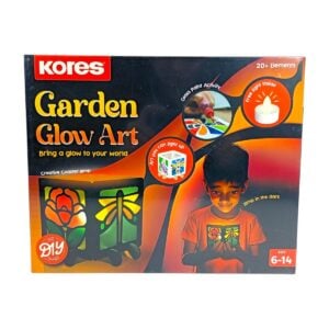 Kores Garden Glow Art Bring A Glow To Your World Creative Coaster Lamp – Amazing DIY Glass Paint Activity Kit for Kids 6+ Years with 20+ Elements