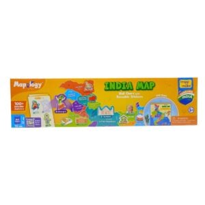 Mapology India Map Wall Chart – Fun Reusable Sticker Activity Map for Kids 5+ | Educational Geography Learning Chart with 100+ Reusable Stickers