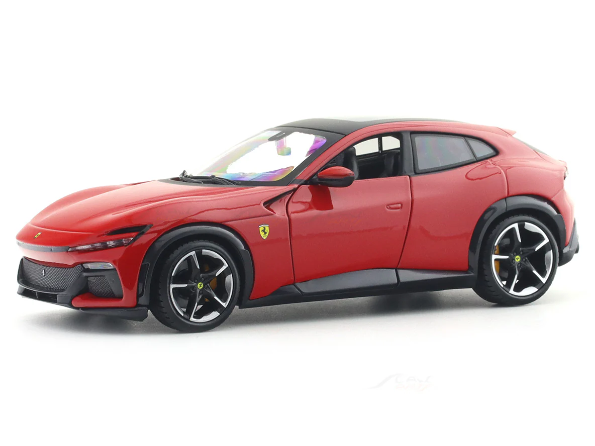Ferrari Purosangue Red 1:24 Bburago Licensed Diecast Scale Model Car with Acrylic Cover – Ultimate Luxury SUV Collectible for 14+ Years