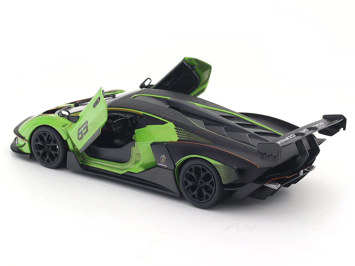 Lamborghini Essenza SCV12 #63 "Squadra Corse" "Race" Series 1 24 Diecast Model Car By Bburago White And Black - View #11