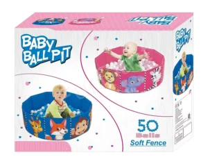 Balak Soft Fence Baby Ball Pit with Colorful Balls – Amazing Safe Indoor Play Pen, Sensory Activity Area Toy for Babies and Toddlers