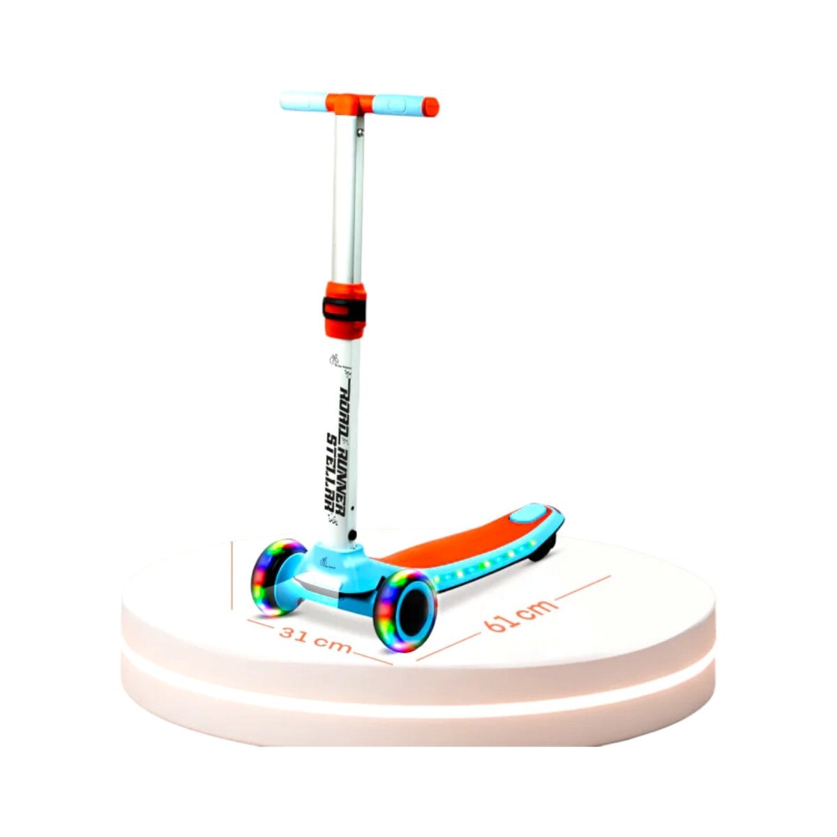 R For Rabbit Road Runner Stellar - LED Scooter for Kids with Bluetooth Music, Adjustable Height And Smooth Ride For Kids | 3+ Years – Amazing Fun Ride