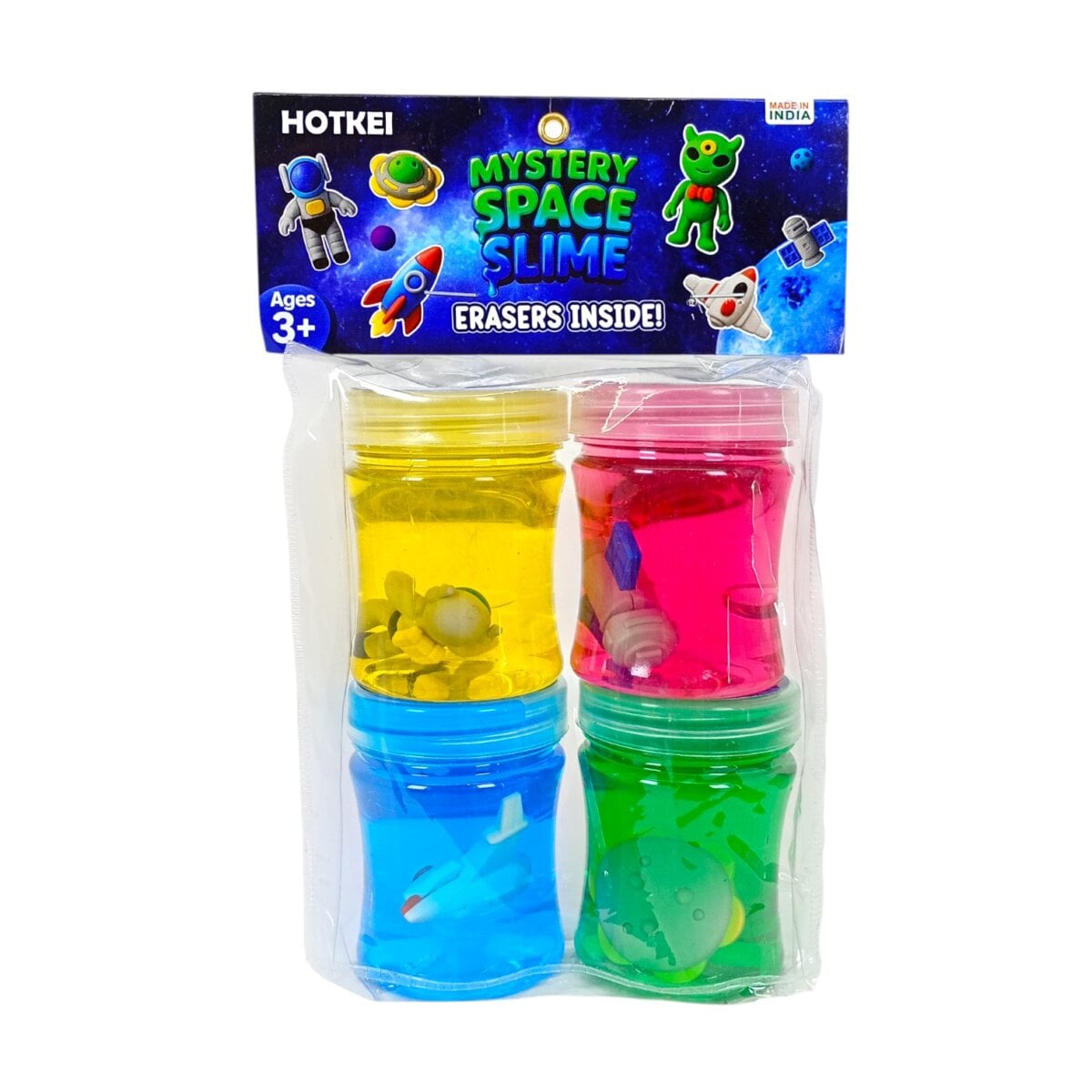 Hotkei (400g) Mystery Space Slime with Surprise Erasers Inside – Ultimate Space-Themed Sensory Slime Toy for Creative Play and Stress Relief for Kids 3+ Years