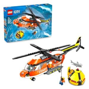 LEGO City Coast Guard Helicopter 60503 Building Blocks Set | Fun Rescue Toy with 4 Minifigures for Kids 7+