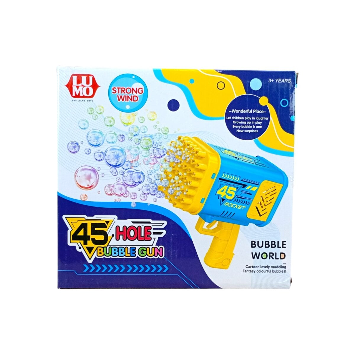 45 Hole Bubble Gun Amazing High Output Bubble Blower Toy for Kids 3+ Years Fun Outdoor Bubble Maker for Endless Playtime