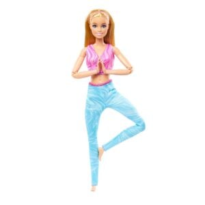 Barbie Made to Move Fashion Doll with Blonde Hair bendable doll, Barbie Made to Move Fashion Doll with Blonde Hair yoga outfit, Barbie Made to Move Fashion Doll with Blonde Hair 22 joints poseable doll