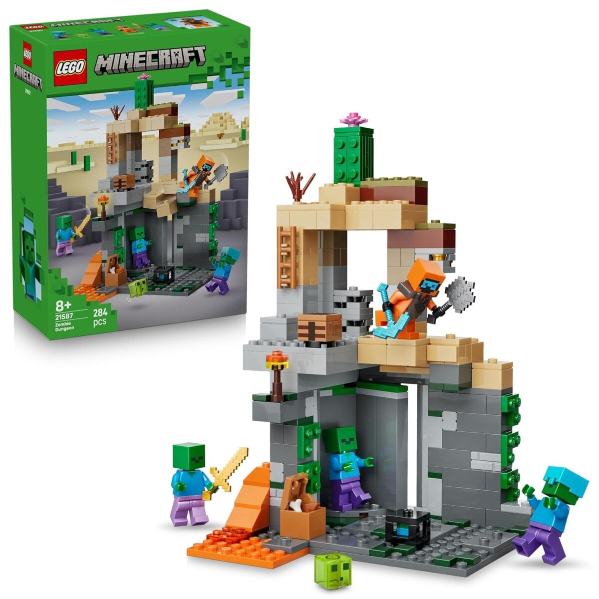 Lego Minecraft Zombie Dungeon 21587 Building Blocks For Kids 8+Years – Ultimate Adventure Combat Set for Creative Play