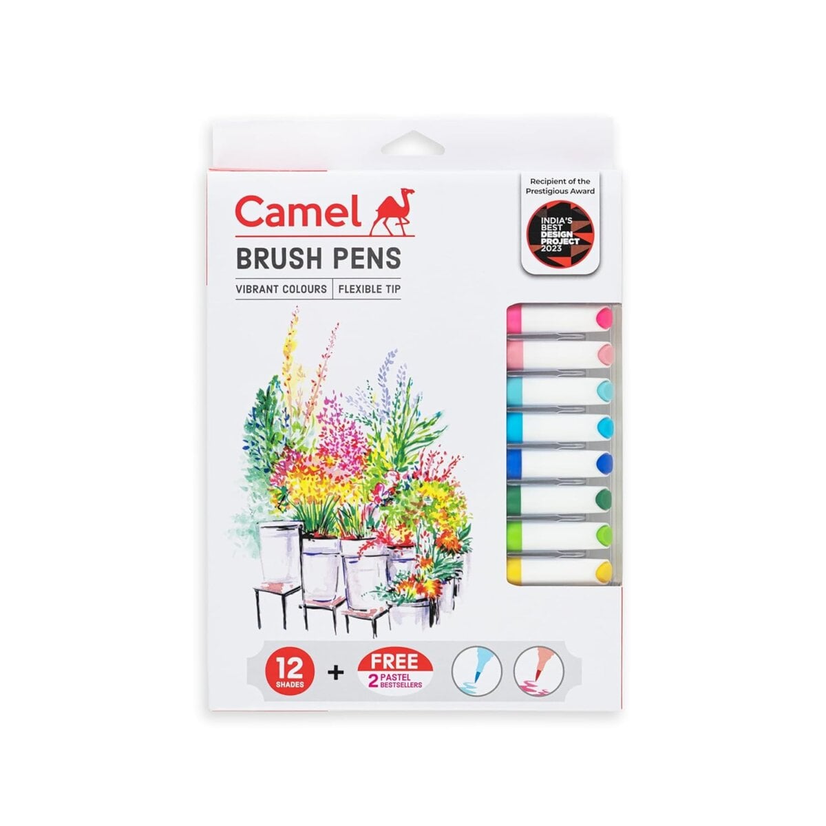 Camel Brush Pens Ultimate 14 Vibrant Shades with Flexible Tip for Kids 3+ Years art set, Camel Brush Pens Ultimate 14 Vibrant Shades with Flexible Tip for Kids 3+ Years smooth colouring pens, Camel Brush Pens Ultimate 14 Vibrant Shades with Flexible Tip for Kids 3+ Years kids art supplies, Camel Brush Pens Ultimate 14 Vibrant Shades with Flexible Tip for Kids 3+ Years flexible tip brush pens