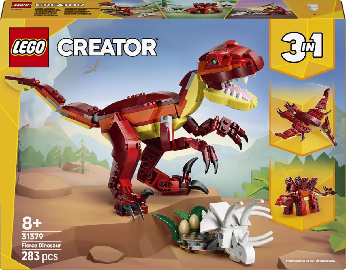Lego Creator 3 In 1 Fierce Dinosaur 6 Lego Creator 3 In 1 Fierce Dinosaur 283 Pcs 31379 – Ultimate Transforming Dino Building Kit For Kids 8+ Creative Play Fun Adventure Set Lego Creator 3 In 1 Fierce Dinosaur 283 Pcs 31379 – Ultimate Transforming Dino Building Kit For Kids 8+ Creative Play Fun Adventure Set Image 2