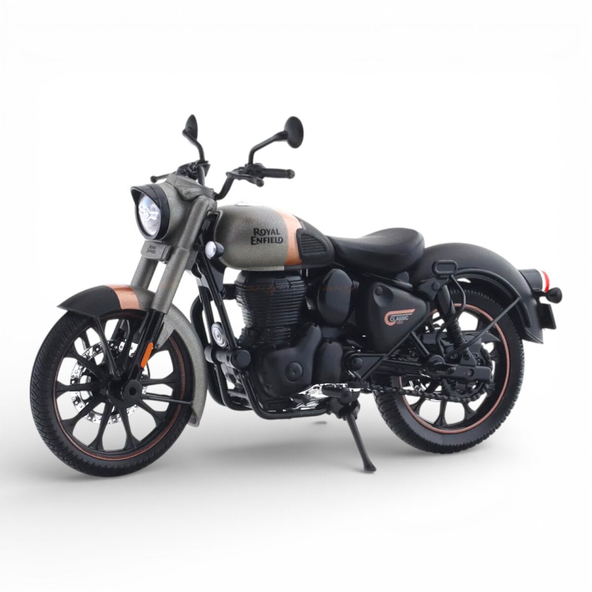 Maisto 1:12 Scale Die Cast Royal Enfield Classic 350 Gun Grey Bike model, Maisto Royal Enfield Classic 350 Gun Grey diecast motorcycle, Maisto 1:12 Royal Enfield Classic 350 collectible bike, Maisto Royal Enfield Gun Grey scale model motorcycle