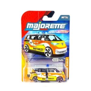 Majorette 1:64 Scale Rescue World Volkswagen ID Buzz Premium Die-Cast Toy Car – Fun Moving Parts and Rotating Wheels for Kids and Collectors (3+ Years)
