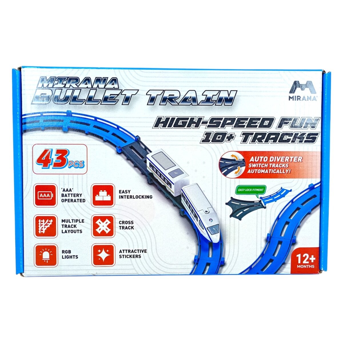 Mirana Bullet Train toy for kids, Mirana Bullet Train educational playset, Mirana Bullet Train fun toy for toddlers, Mirana Bullet Train learning toy, Mirana Bullet Train toy with diverter switch