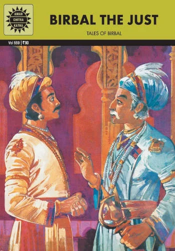 Amar Chitra Katha Birbal The Just Tale Of Birbal Story Book cover, Amar Chitra Katha Birbal The Just Tale Of Birbal Story Book illustrations, Amar Chitra Katha Birbal The Just Tale Of Birbal Story Book for kids