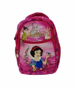 Snow White Print Sturdy School Bag With Bottle Holder And Small Compartments. For Kids Backpack 16' Inch | 3+Years