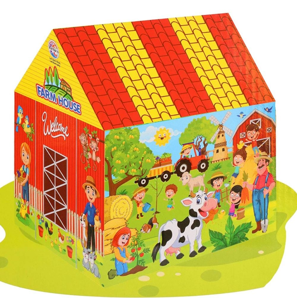 42625 Ratna'S Tent House For Kids – Fun And Amazing Farm House Playing Tent, Foldable And Lightweight Indoor &Amp; Outdoor Activity Play For 3+ Years Ratna'S Tent House For Kids Farm House Play Tent, Ratna'S Tent House For Kids Indoor Outdoor Activity Tent, Ratna'S Tent House For Kids Foldable Playhouse, Ratna'S Tent House For Kids Lightweight Play Tent