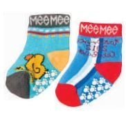 Mee Mee Baby Socks Combo | Cotton Anti-Skid and Soft | Colorful Prints | Comfortable and Stretchable | Unisex Socks for Infants Toddlers and Kids Pack of 2 | 0+Months