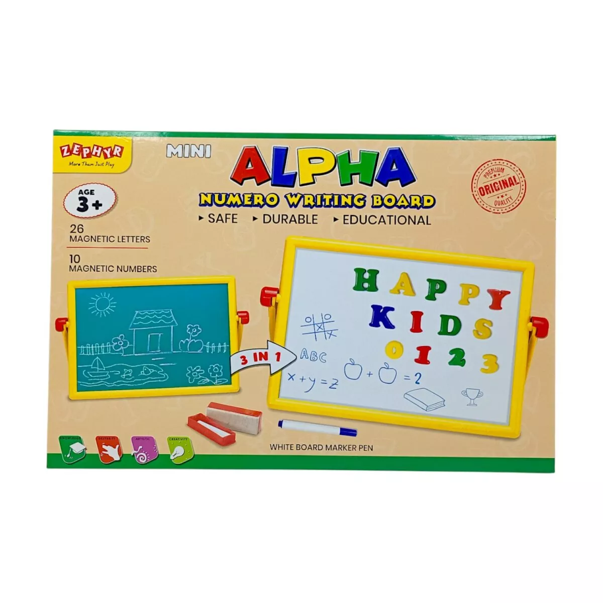 Zephyr Alpha Numero Writing Board Small | Fun And Interactive Learning For Kids | 3+ Years