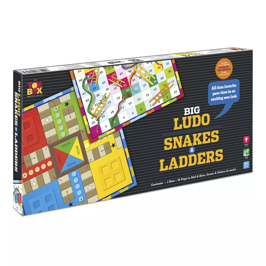 Toysbox Ludo and Snakes and Ladders | Classic Board Game to Play with Kids and Adults.