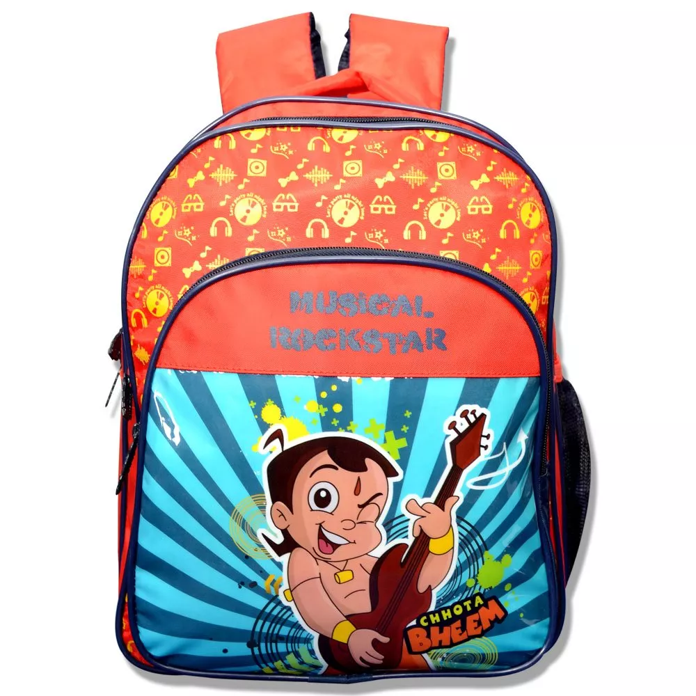 Green Gold Chhota Bheem School Bag 18Cm Red For Kids | 6+Years