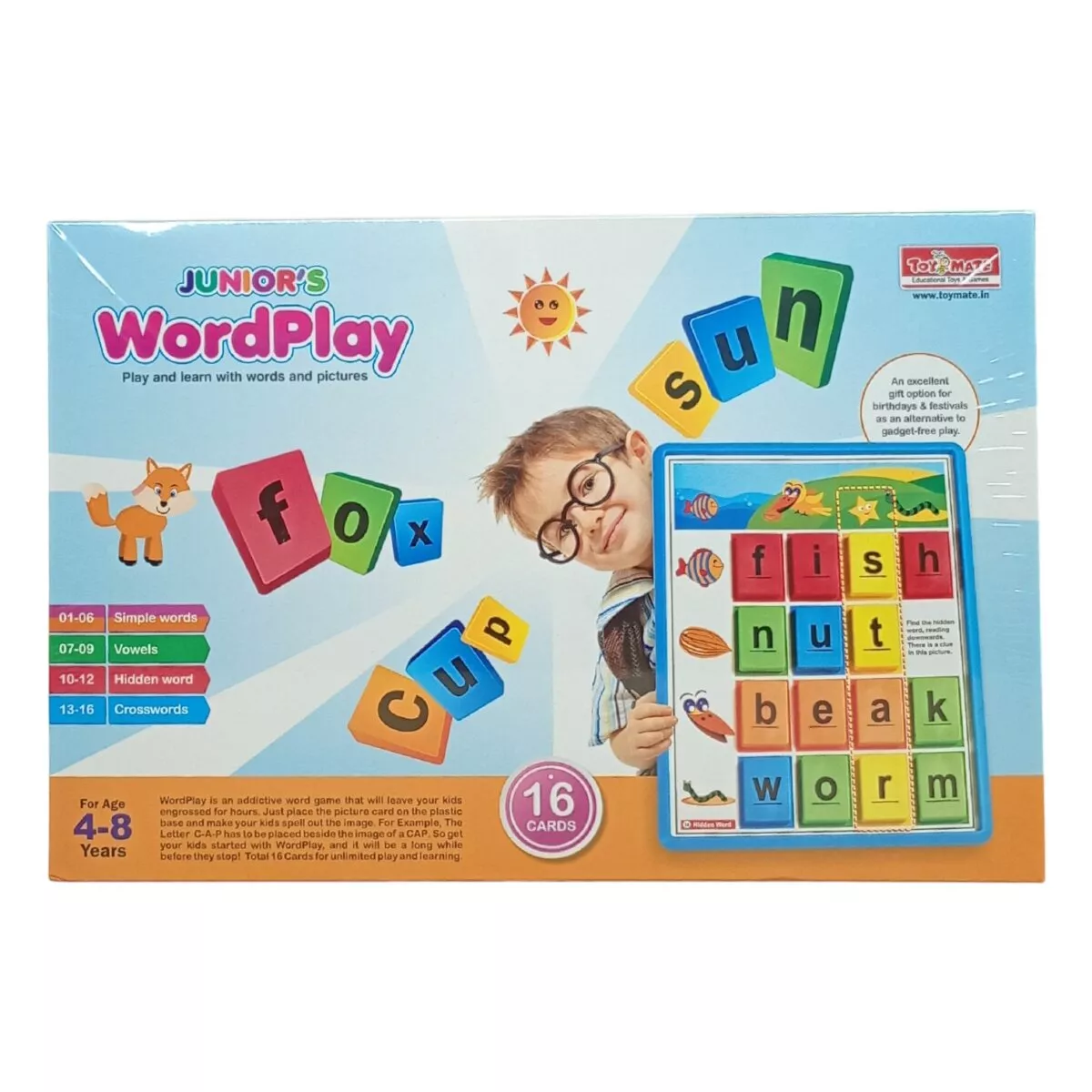 Toymate Wordplay Junior (Spelling N Picture Learning) Colourful Educational Fun Games for Kids | 4+ Years