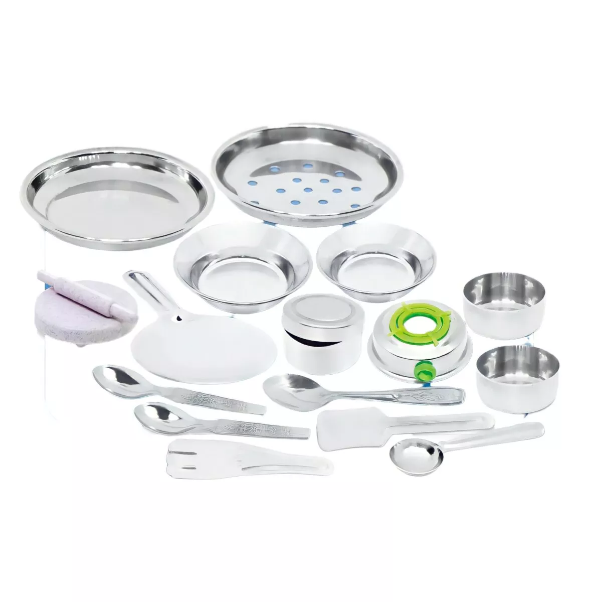 Sunny Stainless Steel It's My Kitchen Set | Pretend Play Cooking Toy for Kids | Premium Mini Kitchen Playset with Steel Utensils | Role-Play Toy for Girls | 3+ Years