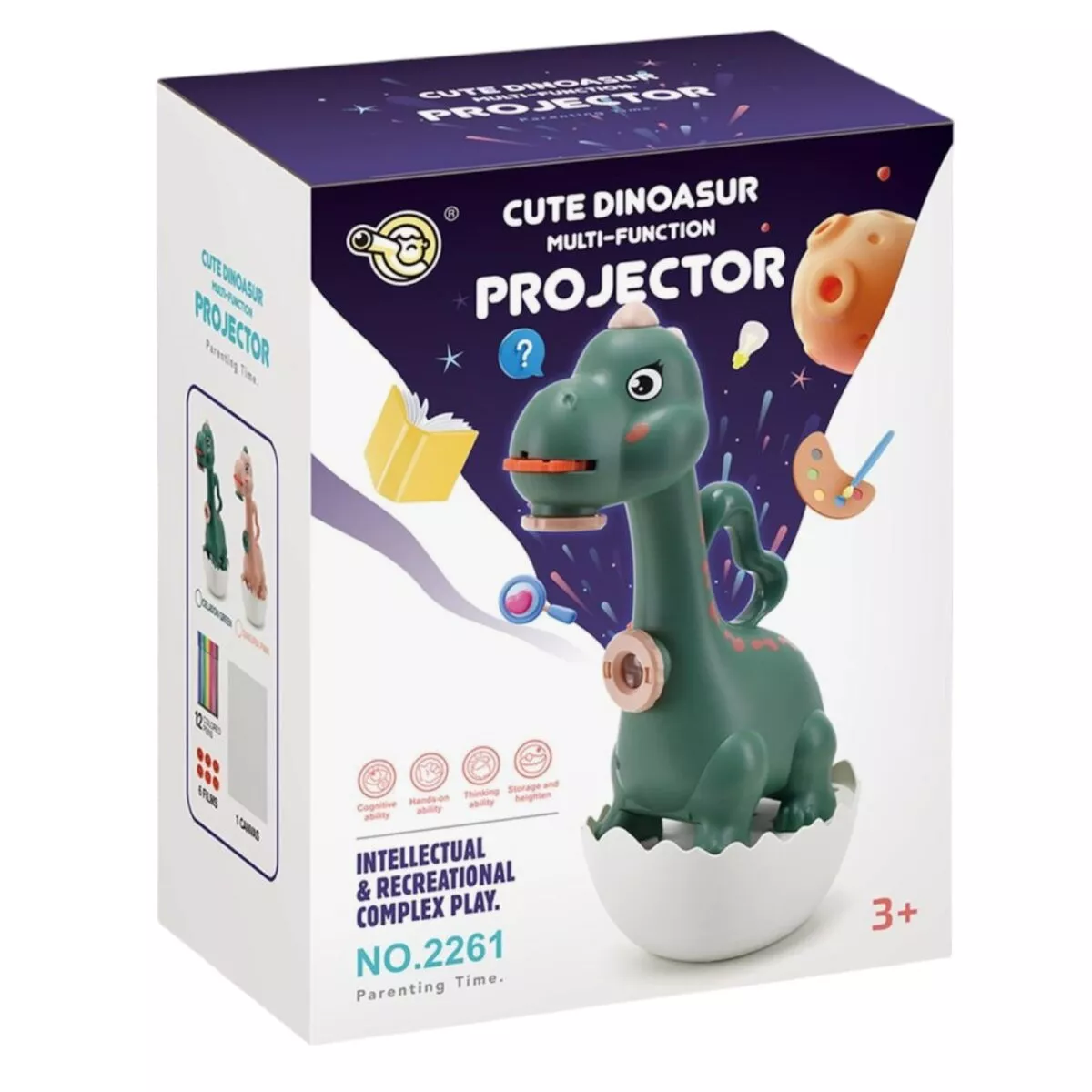 Cute Dinosaur Multi-Functional Projector | Intellectual And Recreational Complex Play For Kids | 3+ years