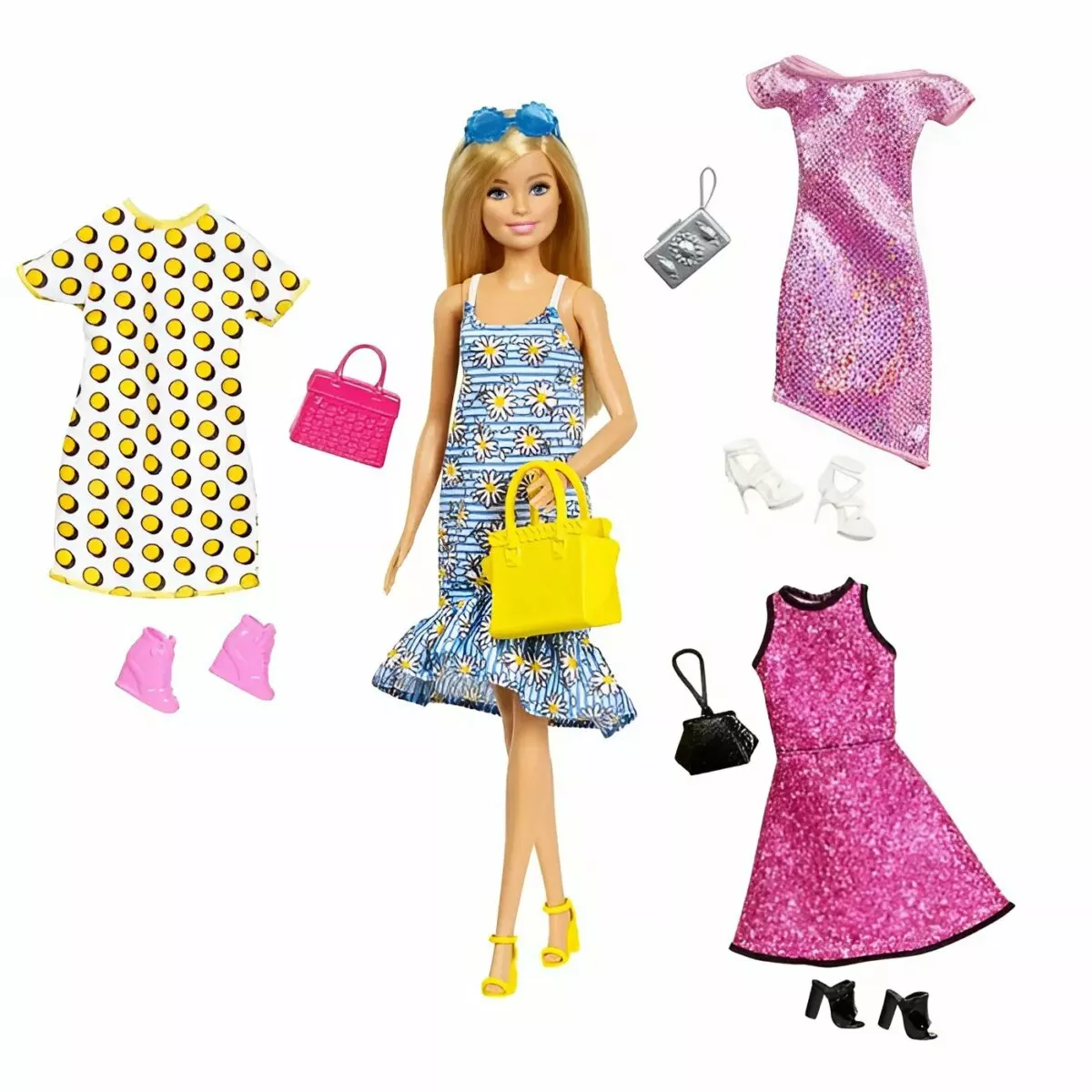 Mattel Barbie Fashionista Doll With 4 Fashions For Kids | 3 + Years