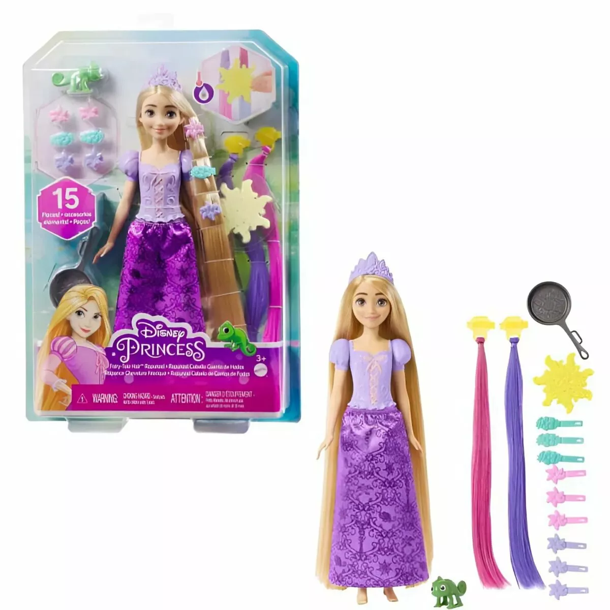 Mattel Disney Princess Fairy Tale Hair Rapunzel Doll Set | Magical Hair Play And Styling Fun for Kids | 3+ Years