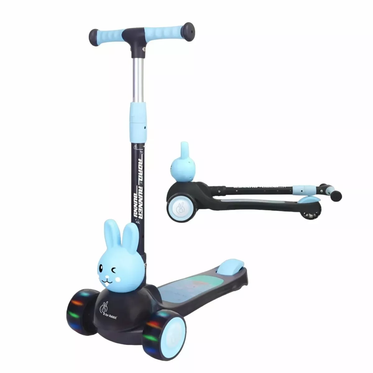 R For Rabbit Road Runner Bunny Scooter - Black-Blue | 3+Year