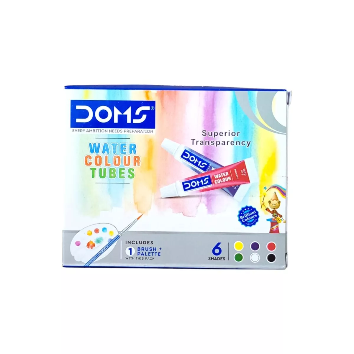 DOMS 12 Shades Water Color Tube Set | Easy to Intermix and Recreate Vivid Shades | 5+Year