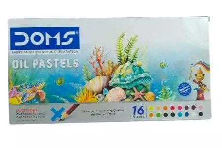 DOMS 16 Shades Oil Pastel Box Pack | Smooth Color Intermixing For Better Effect | Bright and Intense Colors | Non-Toxic And Safe For Children's | 5+Year